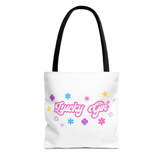 LUCKY GIRL WHITE TOTE