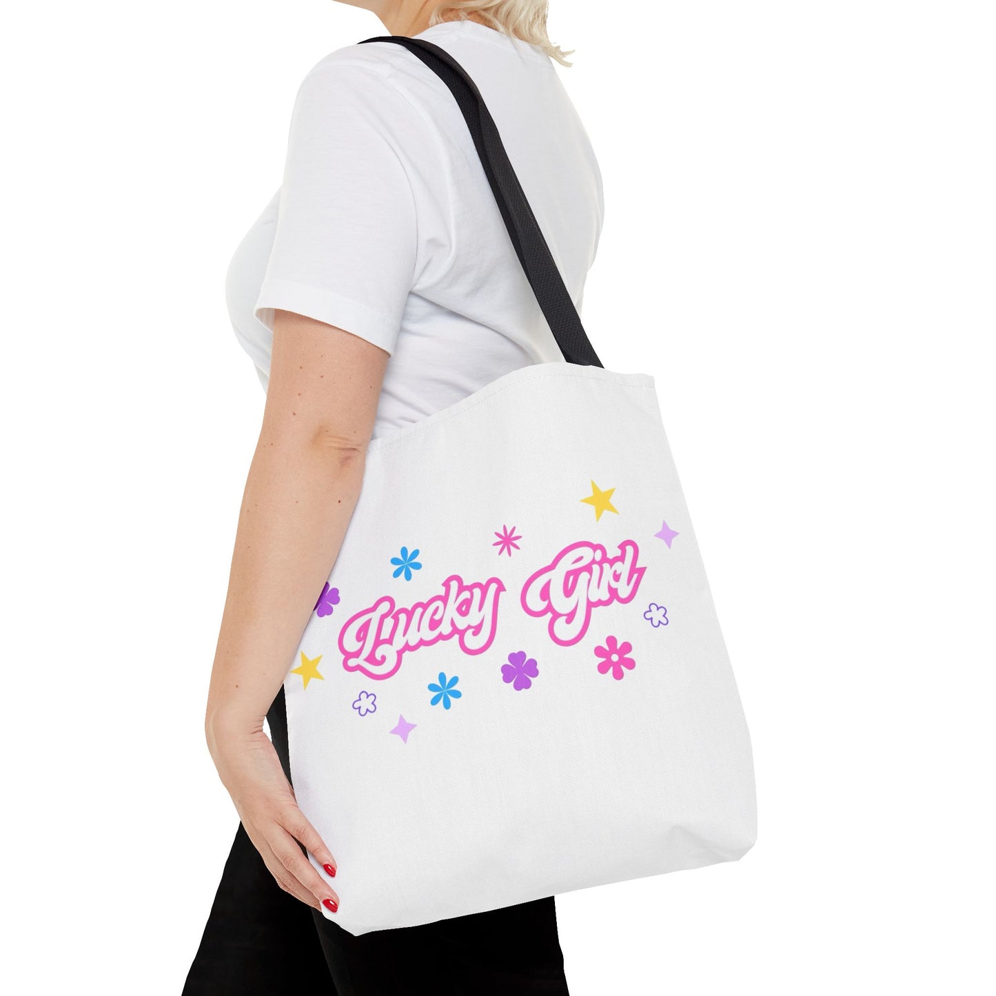LUCKY GIRL WHITE TOTE