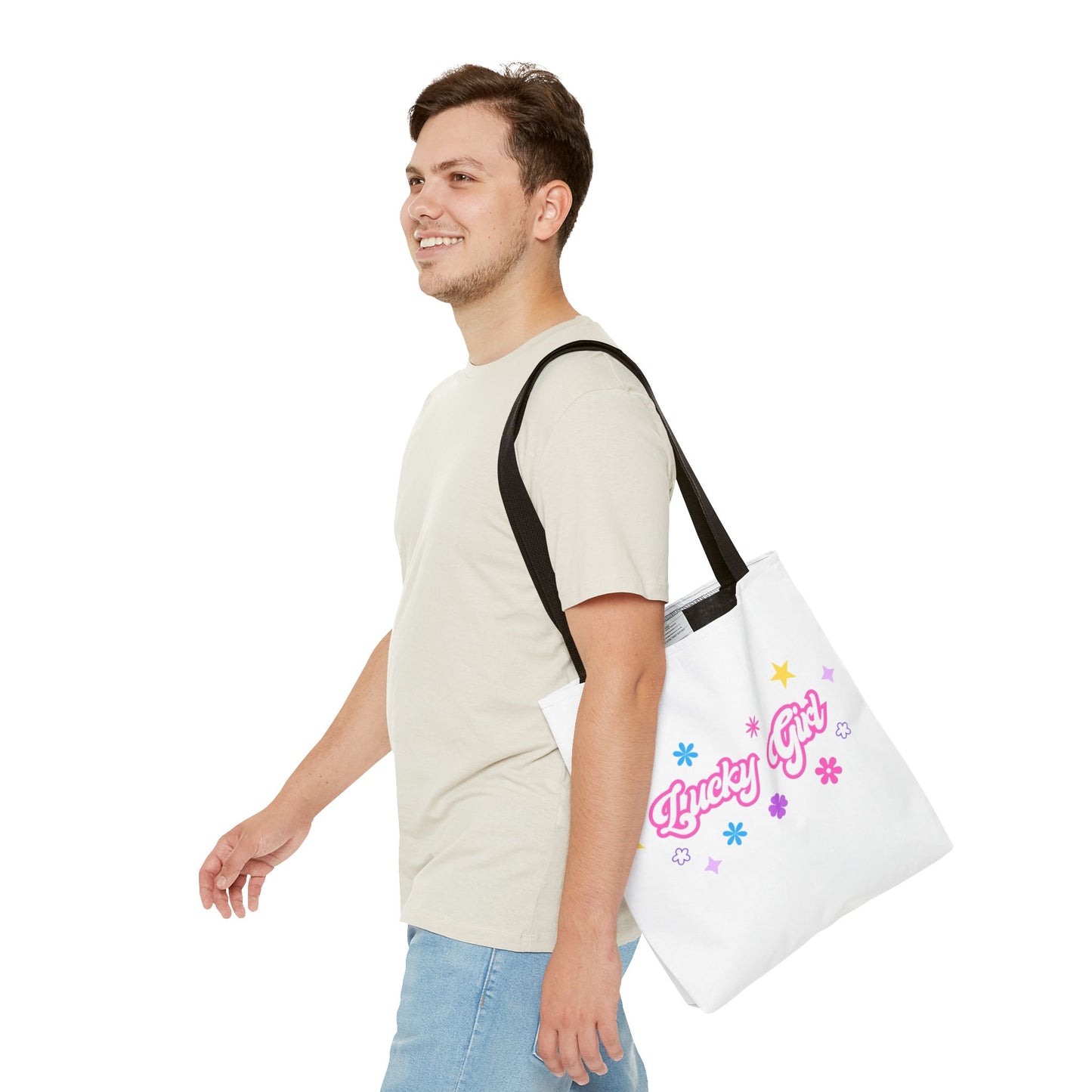 LUCKY GIRL WHITE TOTE