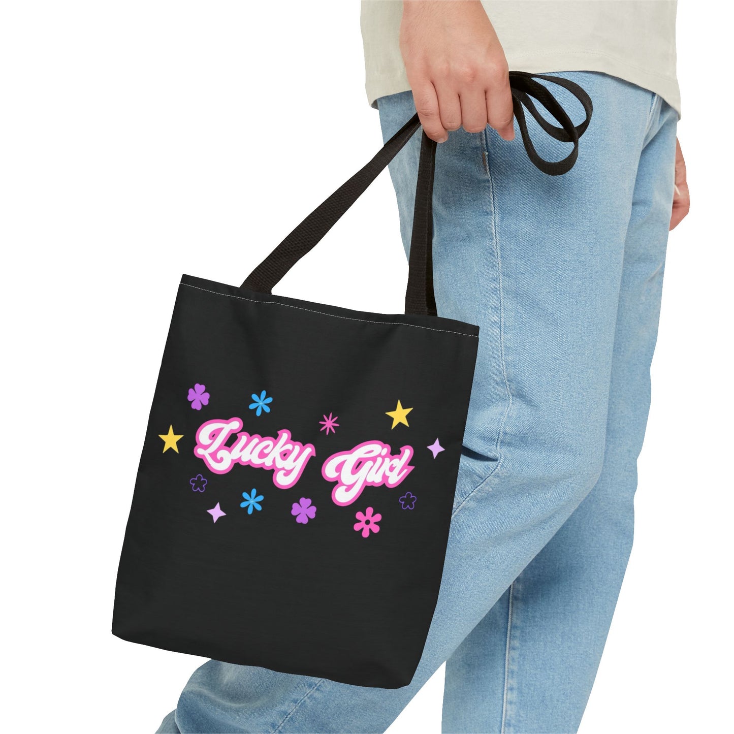 LUCKY GIRL BLACK TOTE