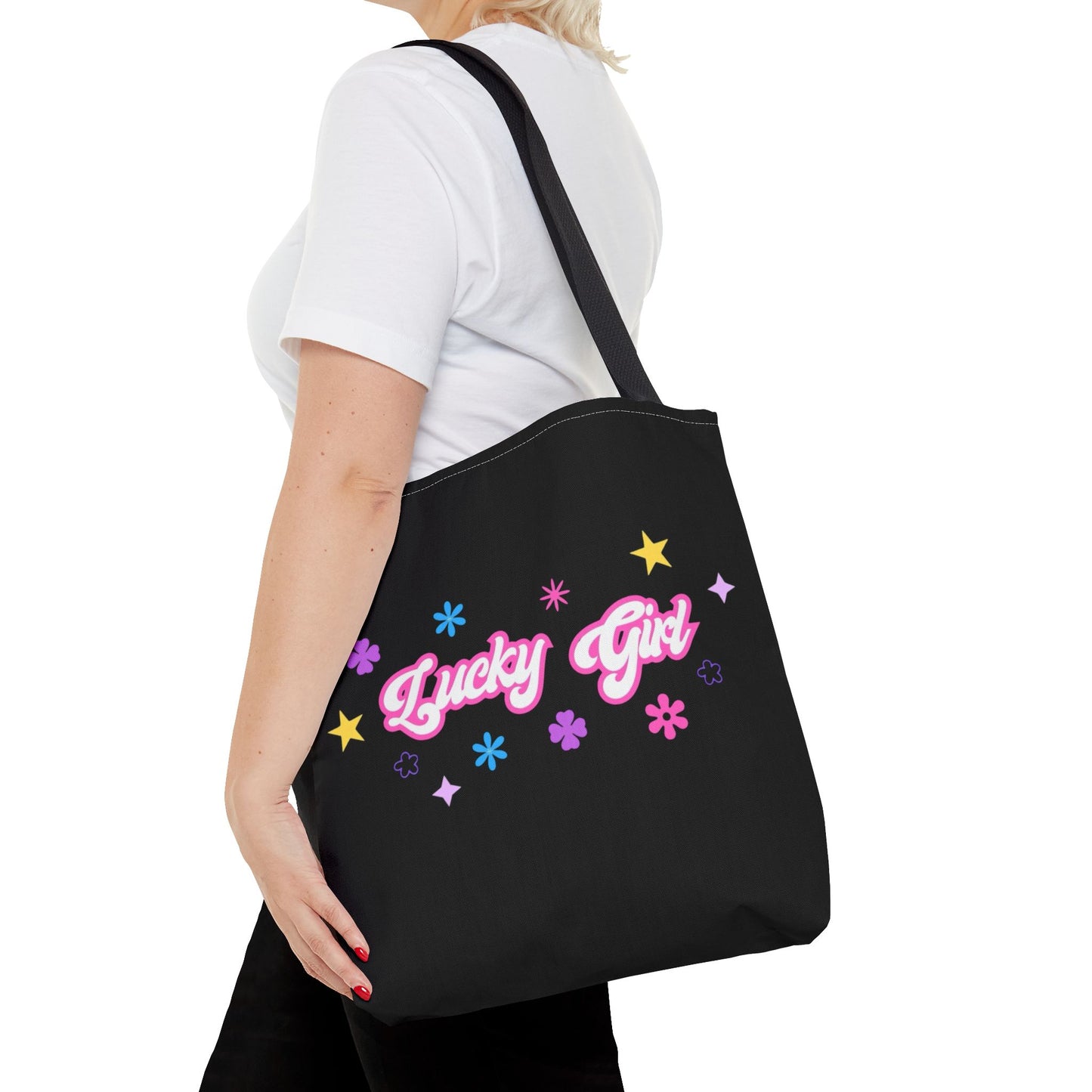 LUCKY GIRL BLACK TOTE