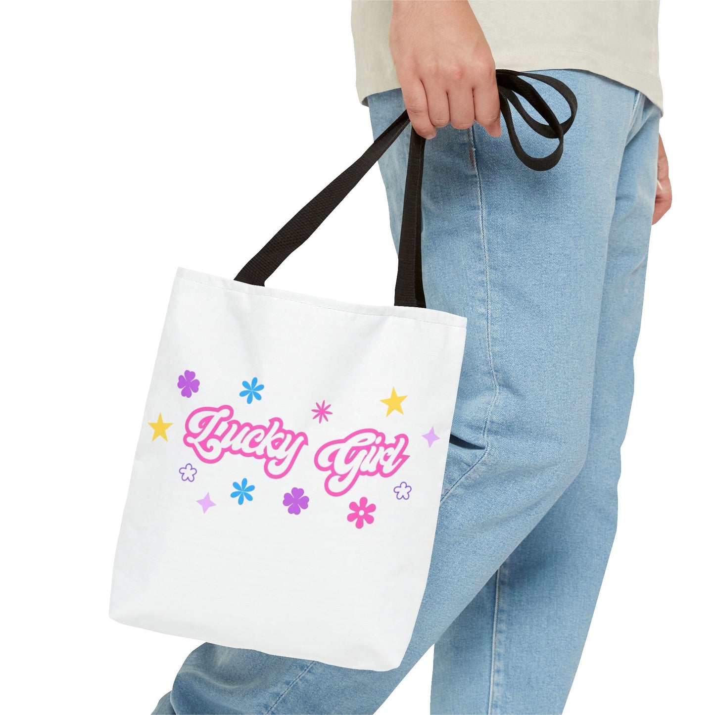 LUCKY GIRL WHITE TOTE