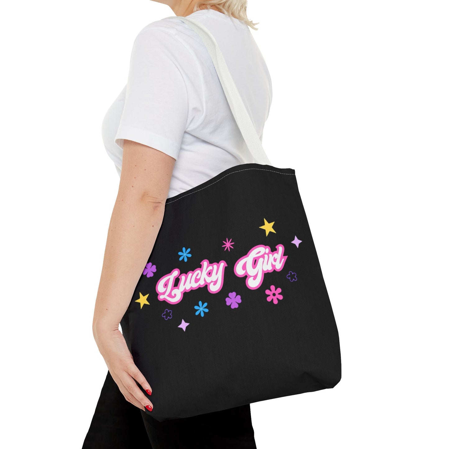 LUCKY GIRL BLACK TOTE